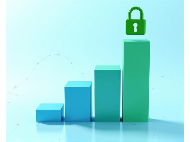 Bir grafik üzerinde artan SEO sıralamalarını ve SSL bağlantısını gösteren kilit simgesi