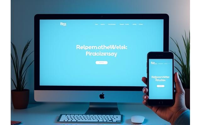 Web sitesinin bir masaüstü ve mobil ekranda aynı anda uyumlu çalıştığını gösteren görsel