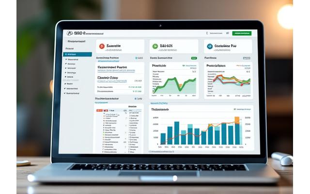 SEO optimizasyon paneli ve analiz grafikleri